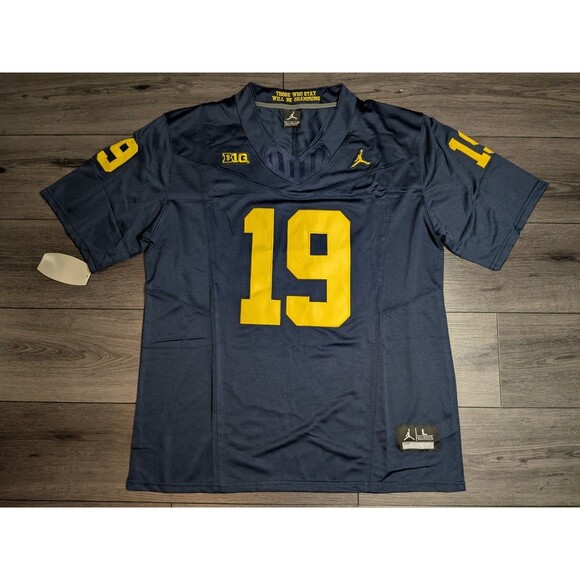 Wolverines Other - Bryce Underwood #19 Michigan Wolverines Blue Stitched Jersey Men's Large